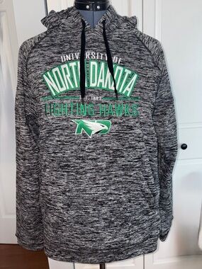 University of North Dakota Fighting Hawks Gray Hooded Sweatshirt